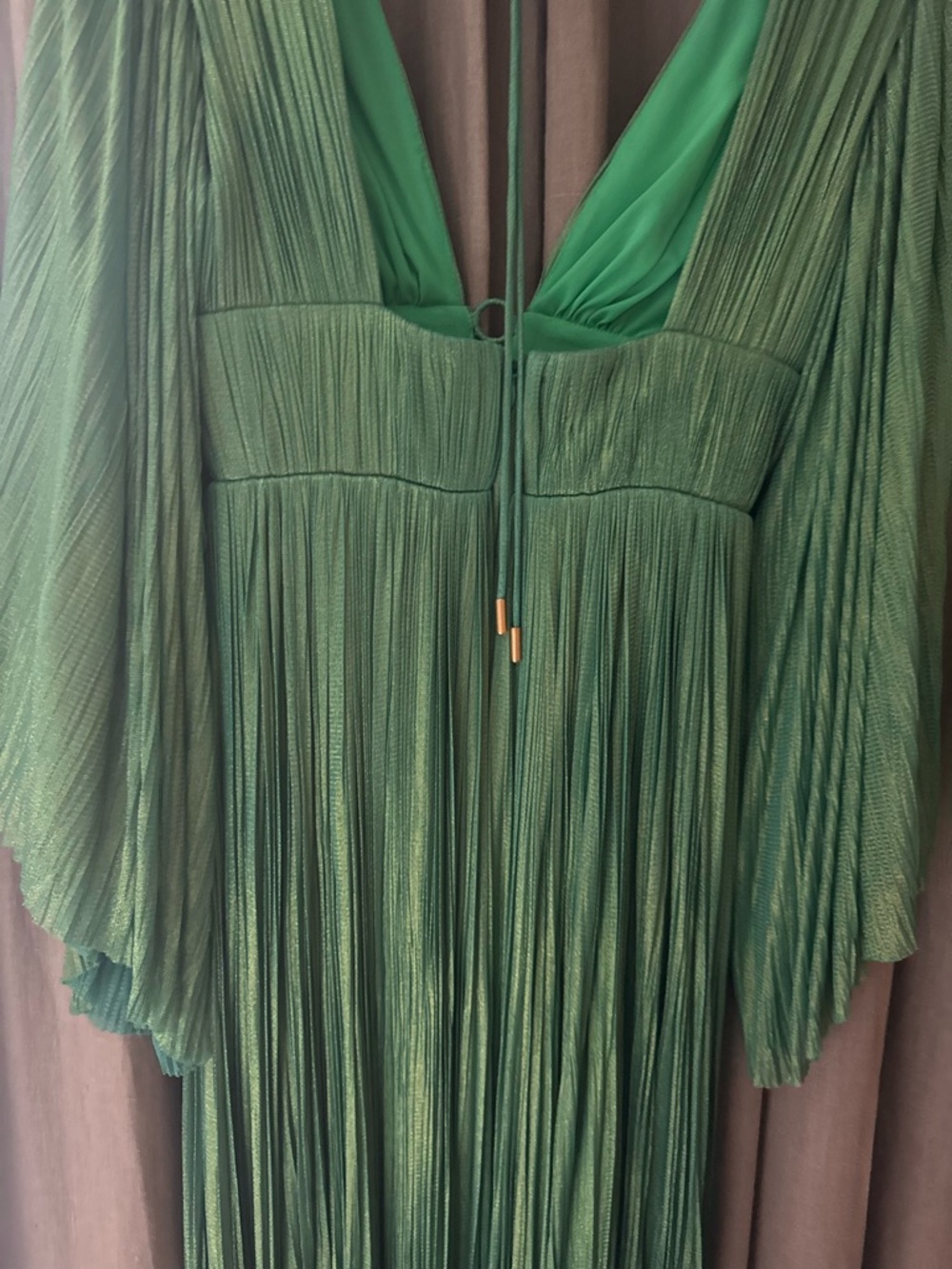 MariaLuciahohan Gorgeous Green V‑Neck Midi Dress Size 6 - Picture 5 of 5